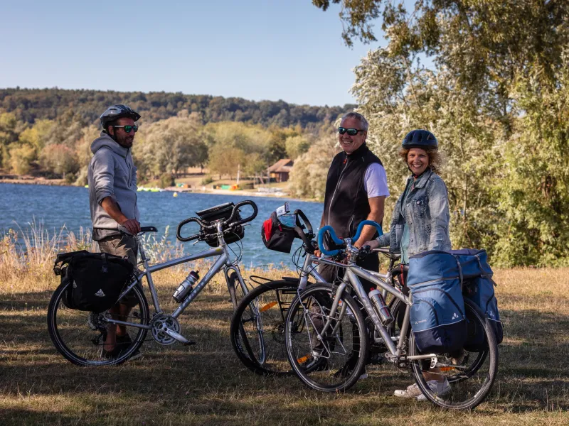 Arrêt vélo à la base de loisirs de Léry-Poses