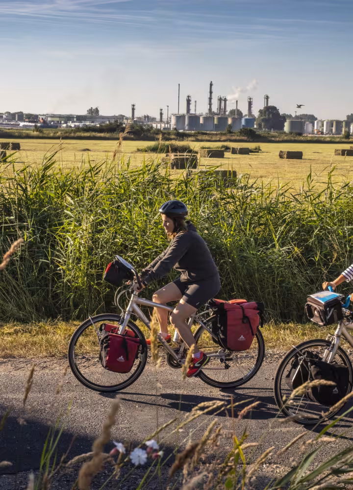 La Seine à vélo entre Harfleur et le Havre
