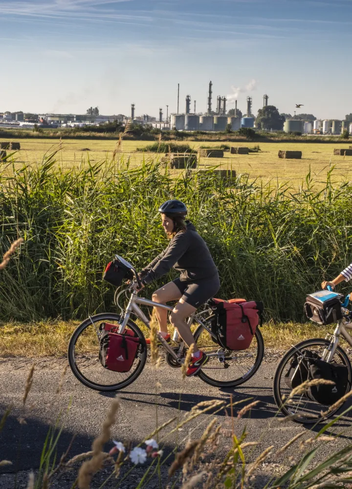 La Seine à vélo entre Harfleur et le Havre