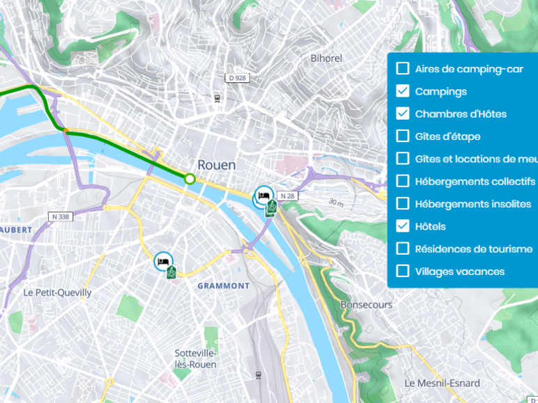 Trouver un Accueil Vélo autour de l'itinéraire